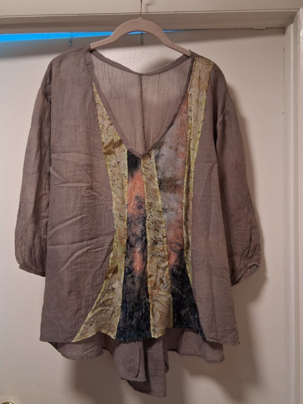 Aratta Silent Journey Boho Gauze High-Low Top Blouse Size L  NWT  /B19